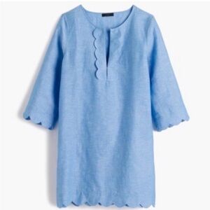 J Crew Factory scalloped swimsuit cover up- cotton linen blend - size small